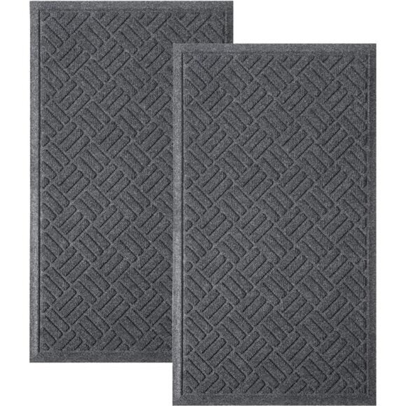 Front Door Mat 2 Pack Indoor and Outdoor Welcome Mat, Absorbent and Drain Away - Picture 1 of 7